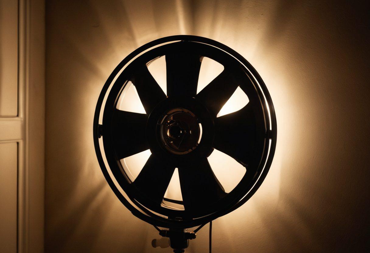 A mysterious film reel unspooling in a dimly lit room, surrounded by shadows of film critics engaged in intense discussion. Subtle hints of iconic adult film imagery peek through the shadows, creating intrigue and allure. A vintage movie projector casts dramatic light patterns on the wall, suggesting a world of exploration and critique. The atmosphere is charged with excitement and secrets waiting to be unveiled. cinematic, moody lighting, vintage style.
